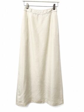 PORTS International Vintage 100% Raw Silk Ivory Maxi Skirt Sz 4 Luxury Old Money